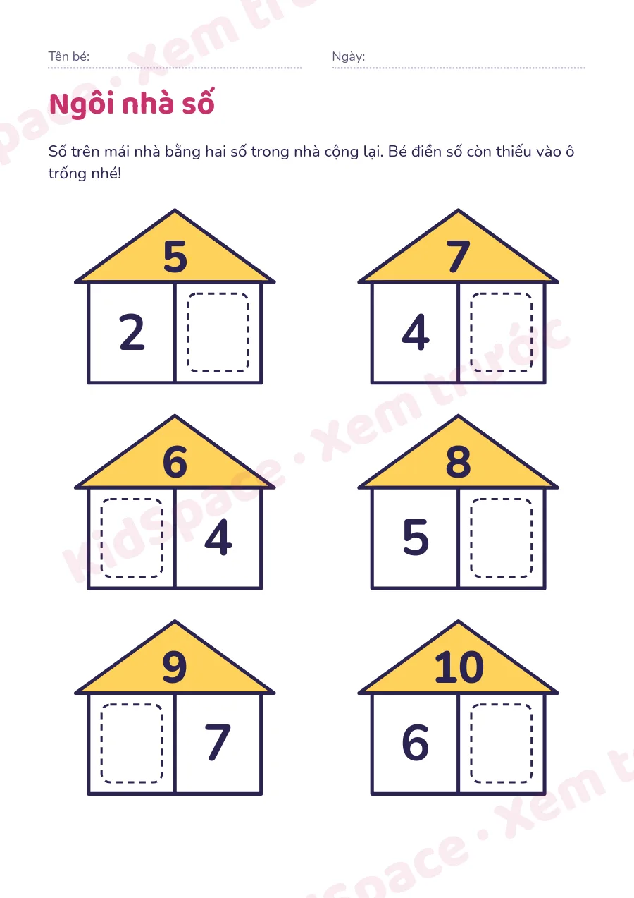 Xem trước trang 1: Bé luyện cộng trừ trong phạm vi 10 – Bộ 2